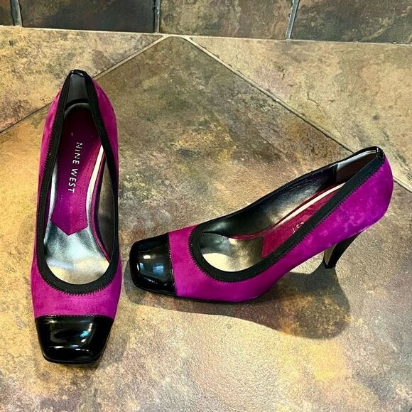 Nine West Wndakin Purple Black High Heels 7.5 - Picture 2 of 14